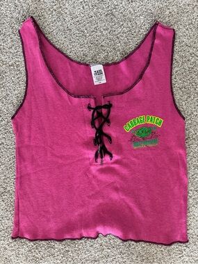 Cabbage Patch Pink Lace-Up Tank Top